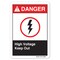 Signmission ANSI Danger, 3.5" Height, 5" Width, Decal, 3.5" H, 5" W, Landscape, High Voltage Keep Out OS-DS-D-35-L-19859 - alternate 1